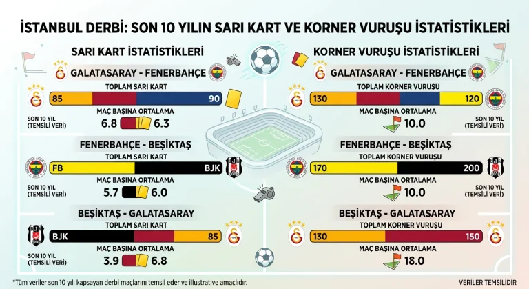 İstanbul Derbi: Son 10 Yılın Sarı Kart ve Korner Vuruşu İstatistikleri