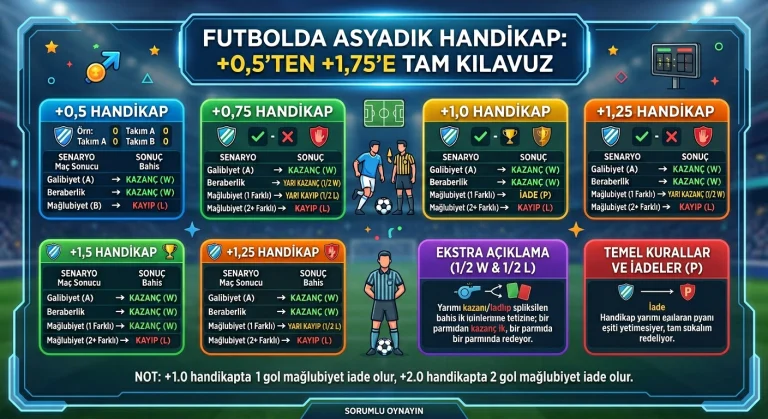 Futbolda Asyandik Handikap: +0,5'ten +1,75'e Tam Kılavuz
