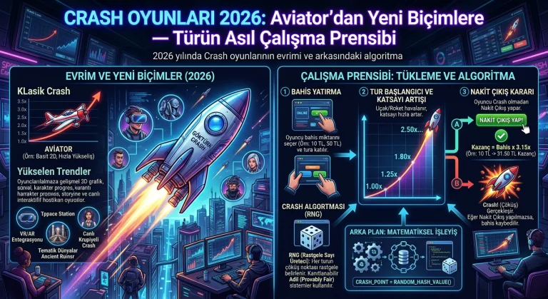 Crash Oyunları 2026: Aviator'dan Yeni Biçimlere — Türün Asıl Çalışma Prensibi