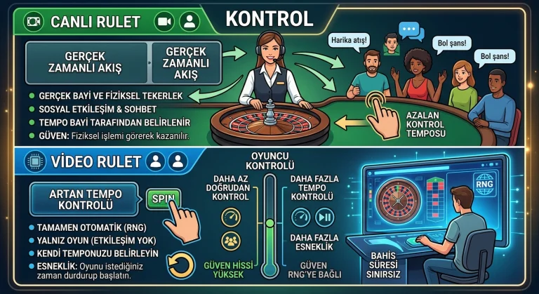 Canlı Rulet vs Video Rulet: Oyunda Kontrolü Nerede Daha Fazlası Var